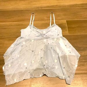 Urban outfitters light blue sheer spaghetti strap tank size small